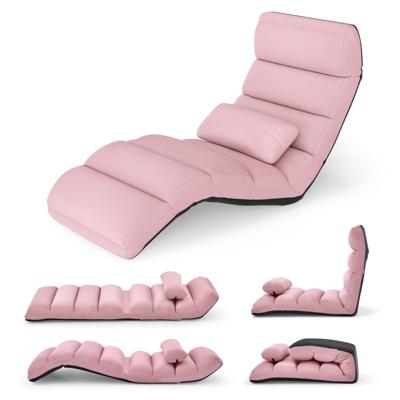 Relaxstoel 5-Voudig Instelbaar Klapstoel met Rugleuning Vloer Stoel met Slaapfunctie Luie Bank voor Gaming Slapen Lezen Roze Relaxstoel 5-Voudig Instelbaar Klapstoel met Rugleuning Vloer Stoel met Slaapfunctie Luie Bank voor Gaming Slapen Lezen Roze