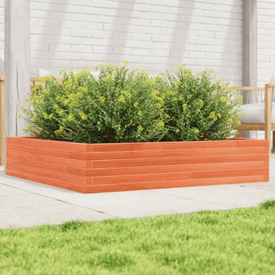 VidaXL Plantenbak 110x110x23 cm massief grenenhout wasbruin