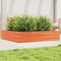 VidaXL Plantenbak 110x110x23 cm massief grenenhout wasbruin