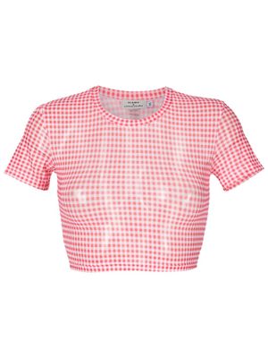 Amir Slama t-shirt crop à carreaux vichy - Rouge