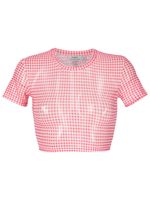 Amir Slama t-shirt crop à carreaux vichy - Rouge - thumbnail