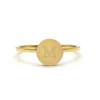 Gegraveerde initialen ring - Stainless steel - Goud - Ringmaat 16