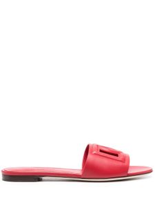 Dolce & Gabbana sandales en cuir à logo DG - Rouge