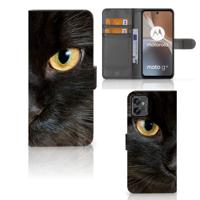 Motorola Moto G32 | Telefoonhoesje | Met pasjeshouder | Zwarte Kat