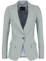 Giorgio Armani blazer en lin à revers pointus - Vert - thumbnail