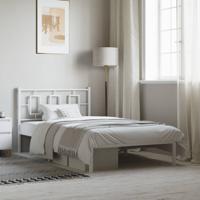 Bedframe met hoofdbord metaal wit 107x203 cm Bedframe met hoofdbord metaal wit 107x203 cm