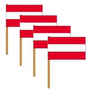 Set van 4x stuks luxe zwaaivlag/handvlag Oostenrijk 30 x 45 cm    -