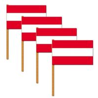 Set van 4x stuks luxe zwaaivlag/handvlag Oostenrijk 30 x 45 cm    -