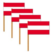 Set van 4x stuks luxe zwaaivlag/handvlag Oostenrijk 30 x 45 cm    - - thumbnail