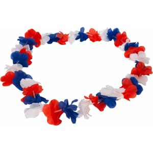 Hollandse kleuren hawaii bloemen krans slinger - rood-wit-blauw - hawaiislingers