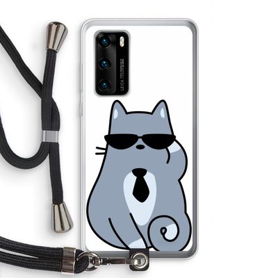Cool cat: Huawei P40 Transparant Hoesje met koord