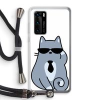Cool cat: Huawei P40 Transparant Hoesje met koord