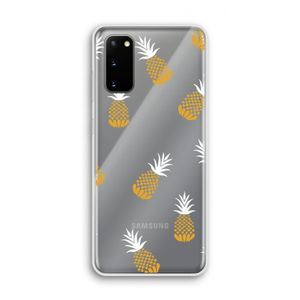 Ananasjes: Samsung Galaxy S20 Transparant Hoesje