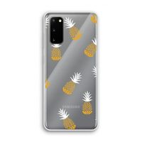 Ananasjes: Samsung Galaxy S20 Transparant Hoesje