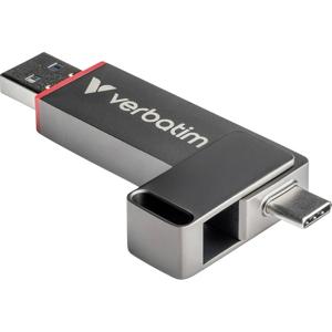 Verbatim Dual QuickStick USB-stick Retail 256 GB Zilver 32041 USB-C 3.2 Gen 1, USB-A 3.2 Gen 1