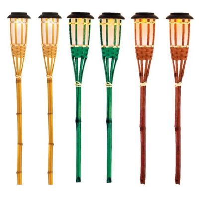 Tuinfakkels met solar verlichting - set 6x - 54 cm - vlam-effect