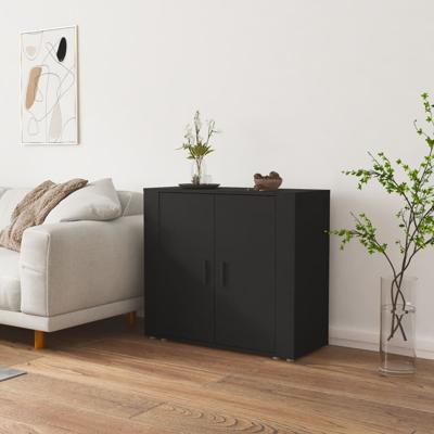 Dressoir 80x33x70 cm bewerkt hout zwart