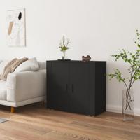 Dressoir 80x33x70 cm bewerkt hout zwart