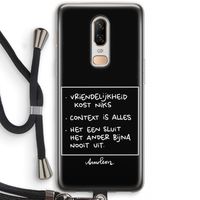 Mijn Motto's: OnePlus 6 Transparant Hoesje met koord