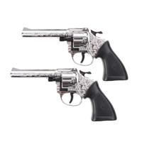 Speelgoed Revolvers/pistolen ringo - 2x stuks - 8 schoten - 20 cm