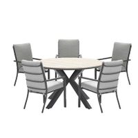 Garden Impressions Senja tuinset 6delig donker grijs - Tulli tuintafel - thumbnail