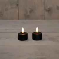 Anna's Collection LED theelicht 3d flame 5cm zwart 2 stuks Anna's Collection LED theelicht 3d flame 5cm zwart 2 stuks