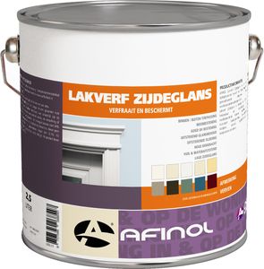 Afinol Zijdeglans Lakverf Standaard Wit (Witste kleur) 2,5 liter