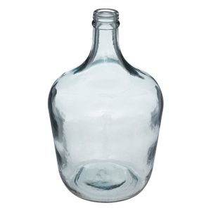 Atmosphera bloemenvaas Olijfolie Fles model - blauw transparant - glas - H30 x D18 cm