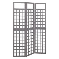 Kamerscherm/trellis met 3 panelen 121x180 cm vurenhout grijs - thumbnail