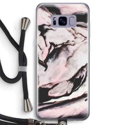 Roze stroom: Samsung Galaxy S8 Transparant Hoesje met koord