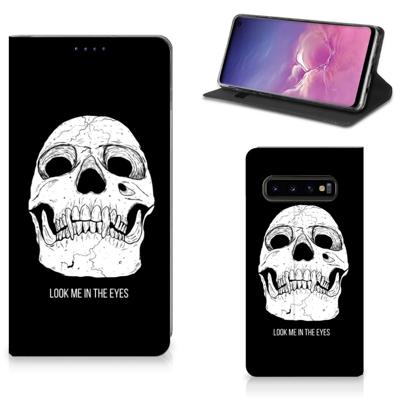 Mobiel BookCase Samsung Galaxy S10 Skull Eyes