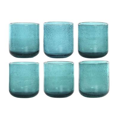 Glazenset Home ESPRIT Turkoois Kristal 320 ml (6 Stuks)