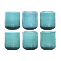 Glazenset Home ESPRIT Turkoois Kristal 320 ml (6 Stuks)
