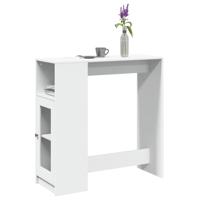 Bartafel met rekken 101x40x103,5 cm bewerkt hout wit