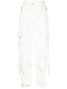 MSGM pantalon en velours à poches cargo - Blanc