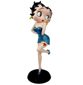 Betty Boop Blowing Kiss Beeld (Blauw Glitter)