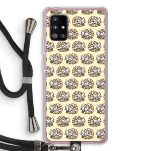 Slapende poes: Samsung Galaxy A51 5G Transparant Hoesje met koord