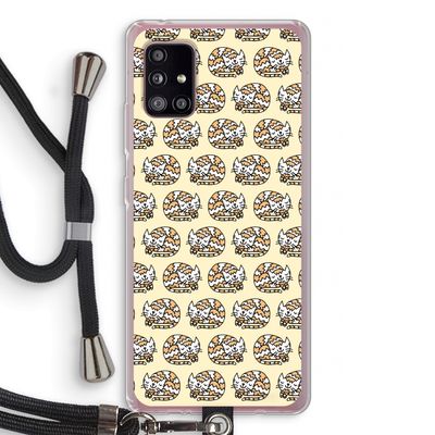 Slapende poes: Samsung Galaxy A51 5G Transparant Hoesje met koord
