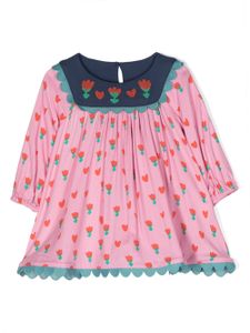 Stella McCartney Kids robe évasée en jersey à imprimé Tulip - Rose