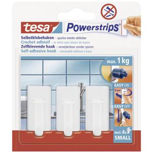 tesa POWERSTRIPS® Zelfklevende haak Small Classic Wit Inhoud: 3 stuk(s)