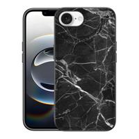 iPhone 16e Marmeren Print Telefoonhoesje Marmer Zwart - Origineel Cadeau Vader