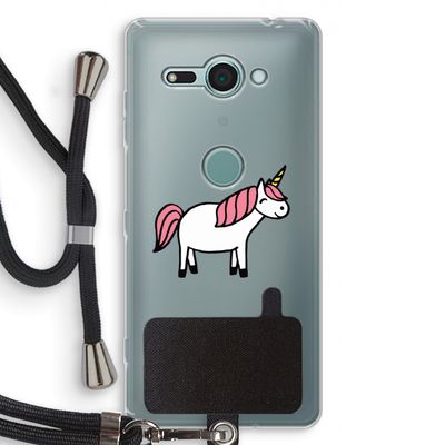 Eenhoorn: Sony Xperia XZ2 Compact Transparant Hoesje met koord