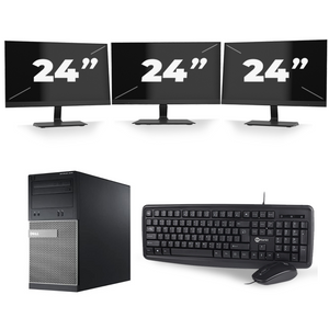Dell Optiplex 3010 Micro Tower - Intel Core i7-3e Generatie - 16GB RAM - 256GB SSD - Windows 10 + 3x 24 inch Monitor