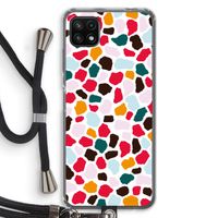 Colored Giraffe: Samsung Galaxy A22 5G Transparant Hoesje met koord