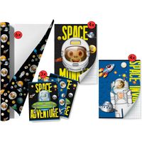 Emoij - Space Monkey - Schoolpakket kaftpapier voor schoolboeken en schriften - thumbnail
