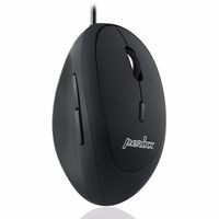 Perixx Perimice-519 Ergonomische muis USB Optisch Zwart 6 Toetsen 1600 dpi Ergonomisch