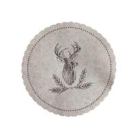 Placemat rendier vilt beige Ø35cm
