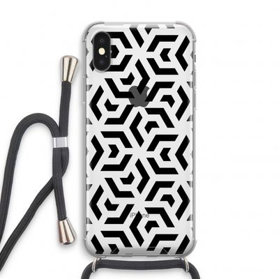 Crazy pattern: iPhone X Transparant Hoesje met koord