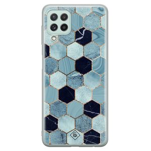 Samsung Galaxy A22 4G siliconen hoesje - Blue cubes
