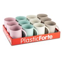 Forte Plastics 12x Gekleurde drinkbekers/mokken - kunststof - 350 ml - onbreekbaar - Drinkbekers - thumbnail